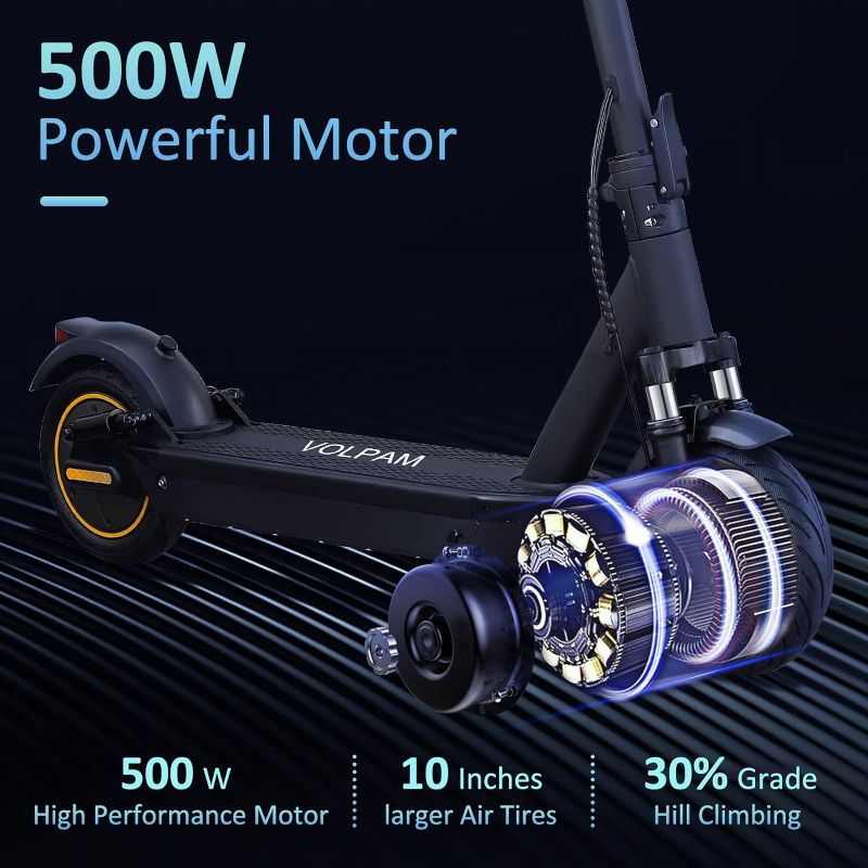 Photo 5 of Electric Scooter, 8.5''/10'' Tires, Max 19-27 Miles Range, 350-500W Motor, Max 19/21 MPH Speed, Dual Braking, Folding Commuting Electric Scooter Adults