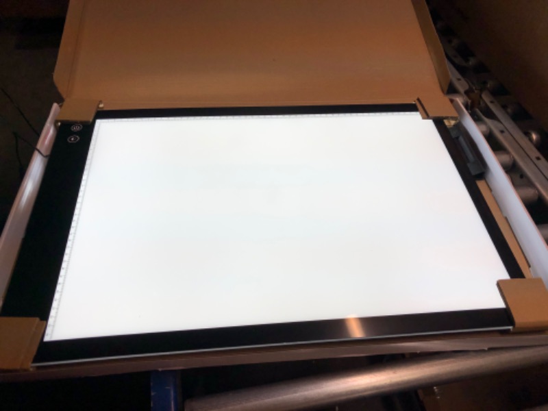 Photo 4 of Rechargeable A2 Light Pad, 3-Color Light Setting Diamond Painting LED Light Board, 6-Level/Stepless Adjusted Brightness Large Size Tracing Light Box Kits with 2 Clips for Drawing, Sketching, Animation