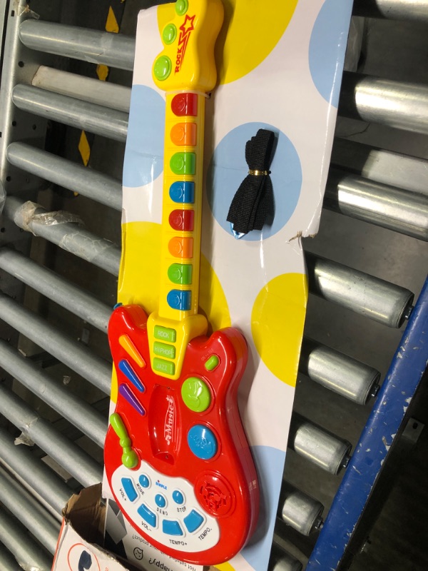 Photo 3 of Dimple Kids Handheld Musical Electronic Toy Guitar for Children Plays Music, Rock, Drum & Electric Sounds Best Toy & Gift for Girls & Boys (Red) (Single)