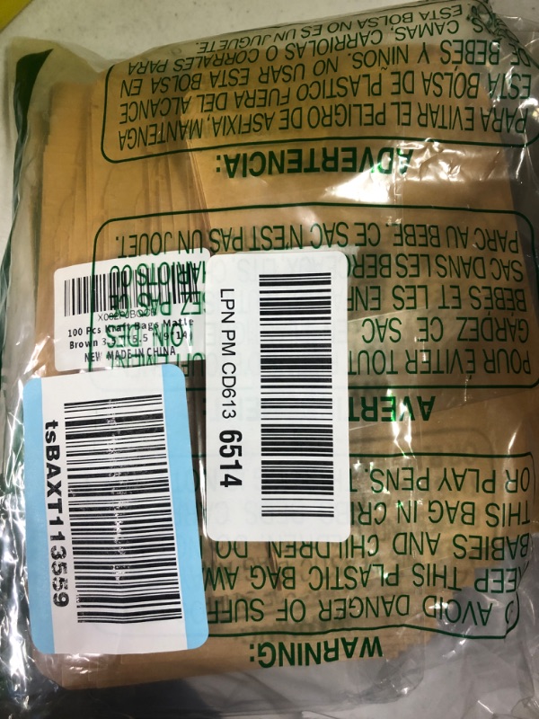 Photo 1 of 100 Pcs Resealable bags,3.5" x 5.5" Stand Up Kraft Paper Bags with Matte Window, Zip Lock Food Storage Bags for Packaging Products, Reusable, Sealable Brown 3.5" x 5.5"