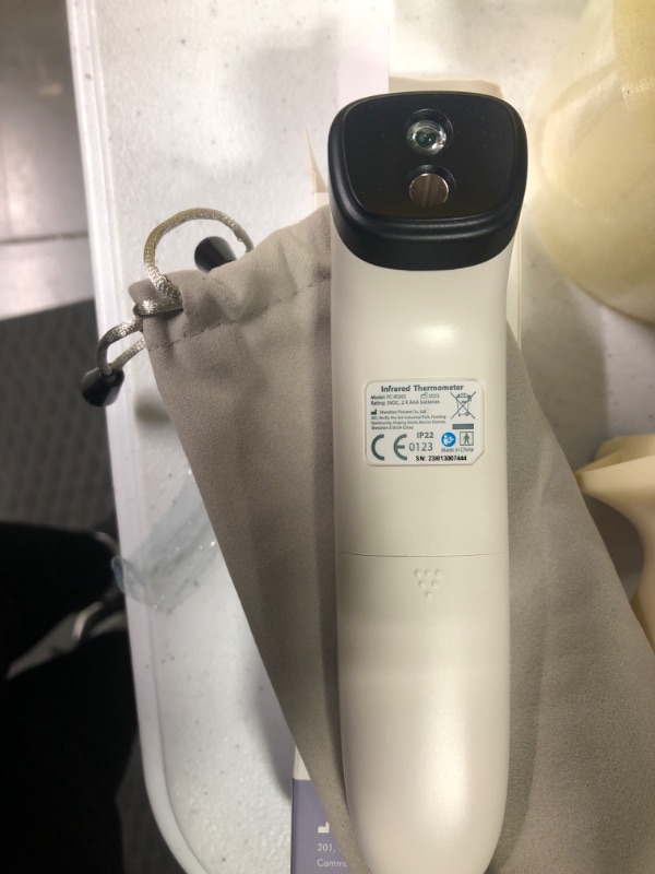 Photo 1 of Forehead Thermometer, Baby and Adults Thermometer with Fever Alarm, LCD Display and Memory Function, Ideal for Whole Family White