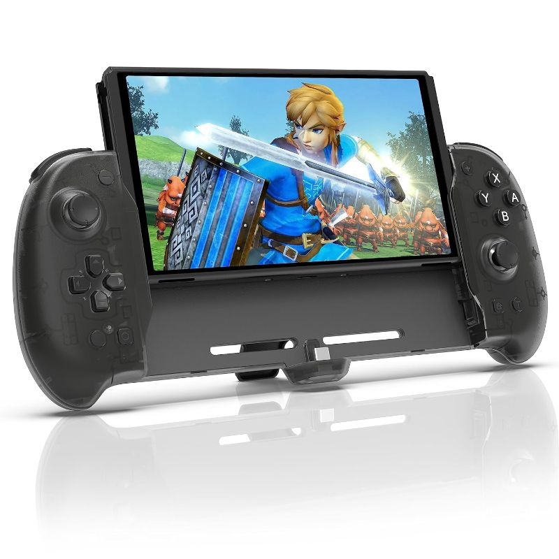 Photo 1 of Dobe Switch Controller for Nintendo Switch/OLED - One-Piece Joypad Switch Pro Controller for Handheld Mode, Ergonomic Handheld Switch Grip Controller with 6-Axis Motion Control, Turbo & Mapping  COLOR BLACK