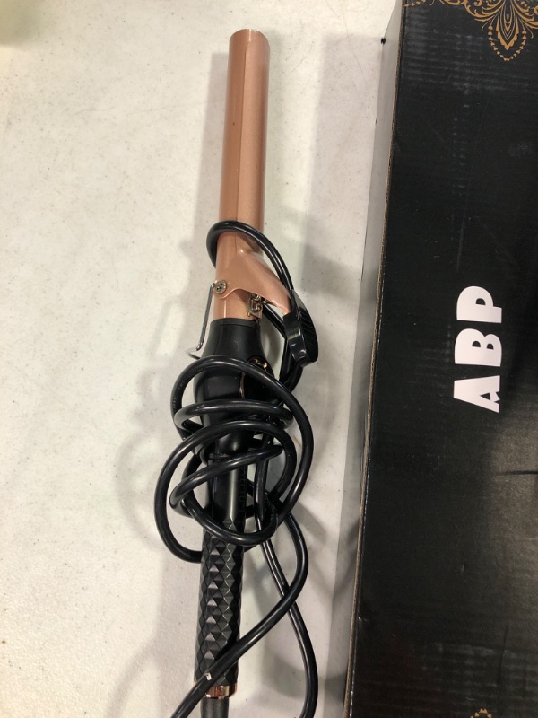 Photo 2 of 1 Inch Curling Iron with Clipped Tourmaline Ceramic Barrel Professional 1 Inch Hair Curler up to 450°F Dual Voltage for Traveling 60 Mins Auto Off Suit for Different (Rose Gold, 1 Inch)