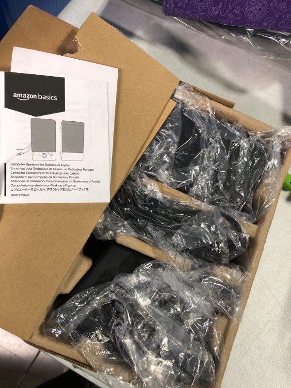 Photo 1 of Amazon Basics Computer Speakers for Desktop or Laptop PC | USB-Powered, Black USB Speakers