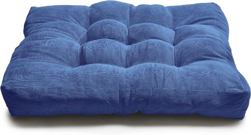 Photo 1 of 24” Inch Extra Large Floor Cushions Tufted Floor Pillow for Adults Square Meditation Ultimate Comfort Oversized Pillows for Floor Cushion (Aqua)

