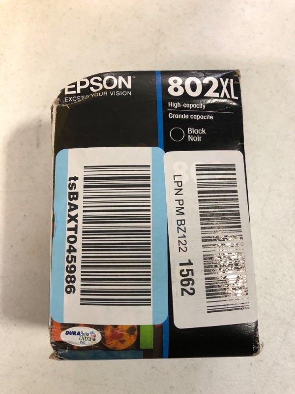 Photo 2 of Epson T802XL-BCS DURABrite Ultra Black High Capacity and color Combo Pack Standard Capacity Cartridge Ink, Black and color combo pack Black and color combo pack Ink