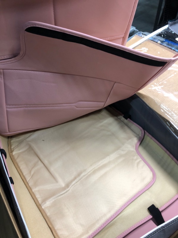 Photo 5 of NS YOLO Full Coverage Leather Car Seat Covers for Front Seats Universal Fit for Cars SUV Pick-up Truck with Waterproof Leatherette in Automotive Interior Accessories Pink 