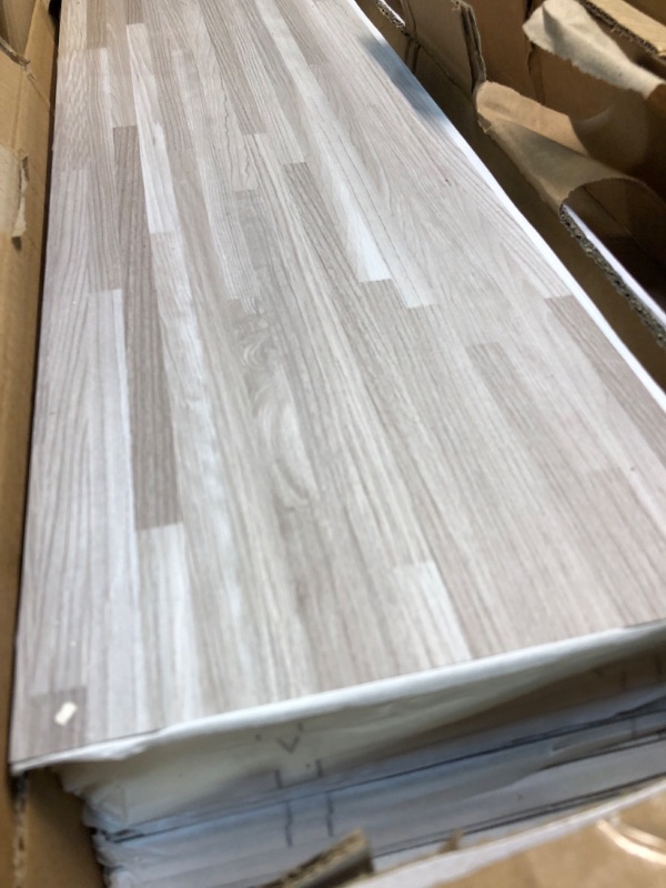 Photo 1 of Art3d Peel and Stick Floor Tile Vinyl Wood Plank 36-Pack 54 Sq.Ft, Dusty Grey, Rigid Surface Hard Core Easy DIY Self-Adhesive Flooring