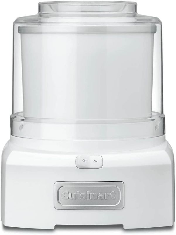 Photo 1 of Cuisinart Ice Cream Maker Machine, 1.5 Quart Sorbet, Frozen Yogurt Maker, Double Insulated, White, ICE-21P1 Slighlty Used 
