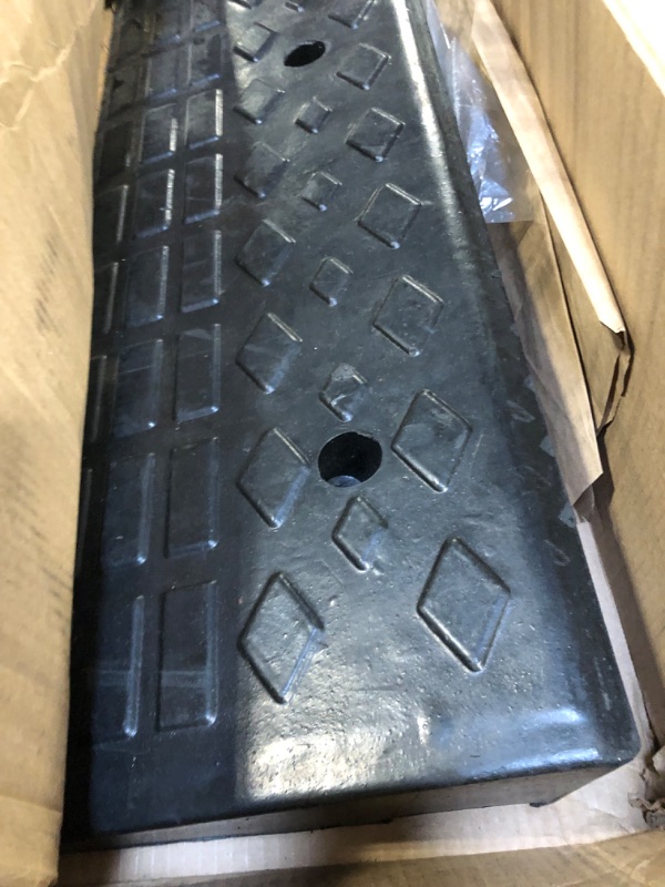 Photo 1 of **USED** MYOYAY 4'' Rise Rubber Curb Ramp Heavy Duty Rubber Threshold Ramp 10 Ton Car Vehicle Curbside Driveway Ramp for Loading Dock Sidewalk Wheelchair, 39.37'' (L) x 9.84'' (W) x 4'' (H) 4inch USED