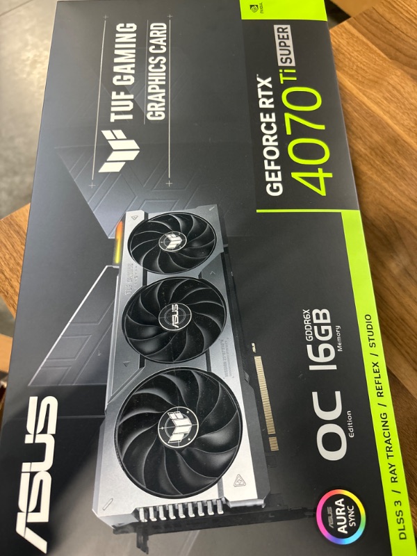 Photo 2 of ASUS TUF Gaming NVIDIA GeForce RTX™ 4070 Ti Super OC Edition Gaming Graphics Card (PCIe 4.0, 16GB GDDR6X, HDMI 2.1a, DisplayPort 1.4a) RTX 40 Super Series TUF Gaming RTX4070TI|OC|Black