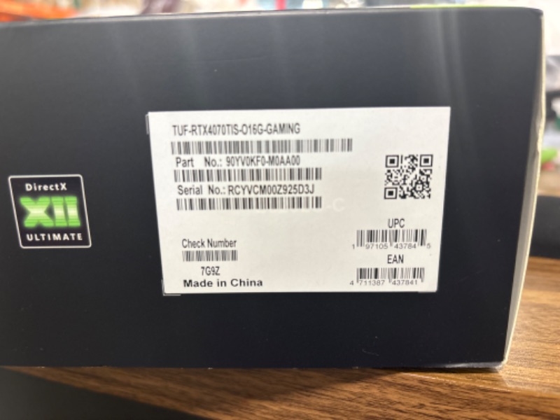Photo 4 of ASUS TUF Gaming NVIDIA GeForce RTX™ 4070 Ti Super OC Edition Gaming Graphics Card (PCIe 4.0, 16GB GDDR6X, HDMI 2.1a, DisplayPort 1.4a) RTX 40 Super Series TUF Gaming RTX4070TI|OC|Black
