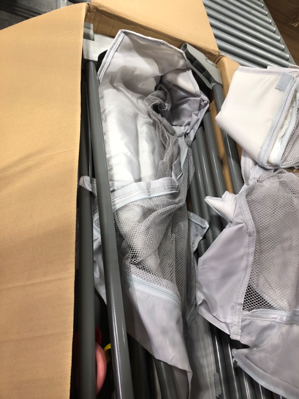 Photo 1 of Foldable Playpen, Baby Playpen with 5 Handlers, Foldable Zipper Gates with Visible Mesh, Easy-Folding Play Pen for Infant Safety, Adjustable Shape & Size, Large Toddler playpen, Anti-Fall Playard Foldable Light Grey Foldable 71‘’x71''