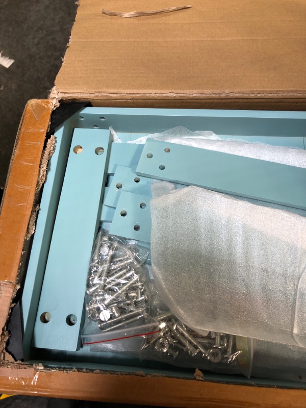 Photo 1 of Apicizon Bamboo Shoe Rack for Entryway, 3-Tier Shoe Rack Bench for Front Indoor Entrance, Small Shoe Organizer with Storage, Blue Sea Foam Blue No Padded