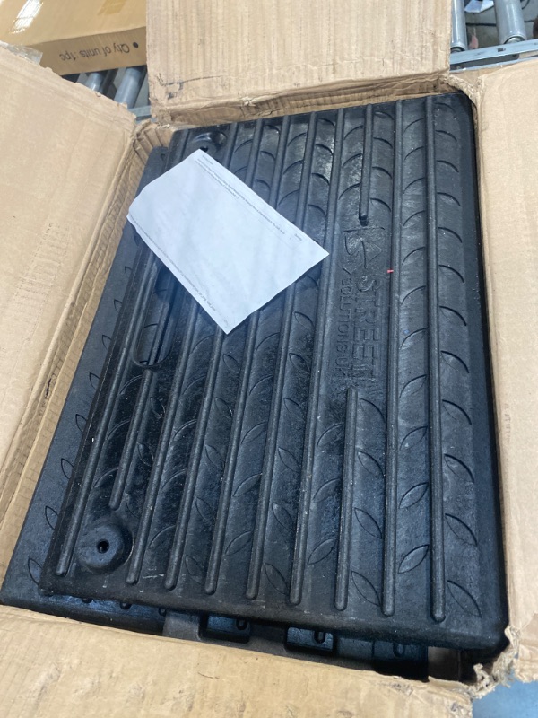 Photo 1 of 4" Inch Driveway Curb Ramp, Heavy Duty Rubber Ramps Perfect for Sidewalk, Low Cars, Curb Ramps for Motorhome, Truck, Shed Ramps, Pets & Wheelchair Threshold Ramp (4" Pack of 2)