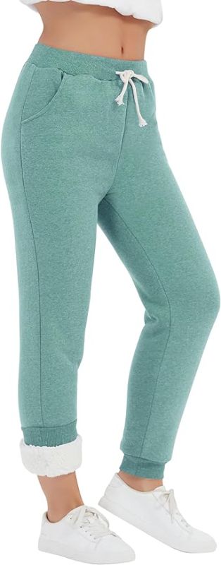 Photo 1 of Flygo Women's Winter Warm Fleece Joggers Pants Sherpa Lined Athletic Active Sweatpants
*** size medium***
