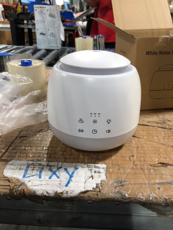 Photo 2 of  ** FOR PARTS** ** missing cord, type in last image***
Aromatherapy Essential Oil Diffuser,White Noise Machine,Mist Humidifier with 7 LED Color Lights,10 Soothing Sounds,Night Light,Timer, Waterless Auto Shut off Sleep Sound Machine (White)