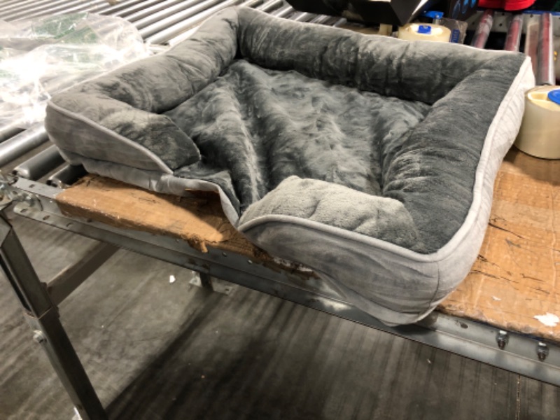 Photo 3 of ** missing supportive foam***
Bedsure Orthopedic Dog Bed, Bolster Dog Beds for Medium/Large/Extra Large Dogs - Foam Sofa with Removable Washable Cover, Waterproof Lining and Nonskid Bottom Couch L?35x25x7"? Grey