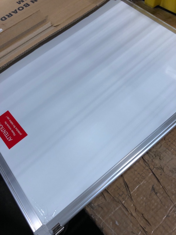 Photo 1 of Dry Erase Board and Cork Board Combo, Magnetic White Board Combination Bulletin Board for Office Wall, 36 x 24 Inches Push Pin Whiteboard Vision Board for Home Office with 3 Marker 1 Erase 6 Magnet 24 x36 inch