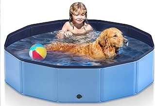 Photo 1 of Foldable Non-Inflatable Kids' and Adults' Outdoor Swimming Pool - Hard Plastic Shell, Kid Pool for Backyard Dog Pools (113" x 66" x 20")