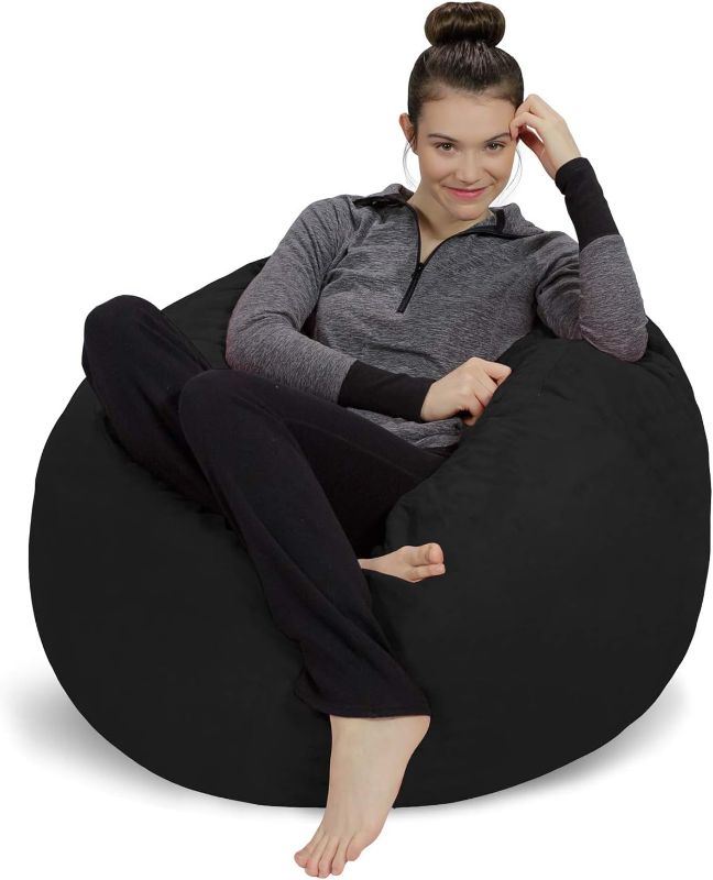 Photo 1 of 

 Sofa Sack - Plush, Ultra Soft Bean Bag Chair with Microsuede Cover - Stuffed Memory Foam Filled Furniture and Accessories for Dorm Room - Black 3'