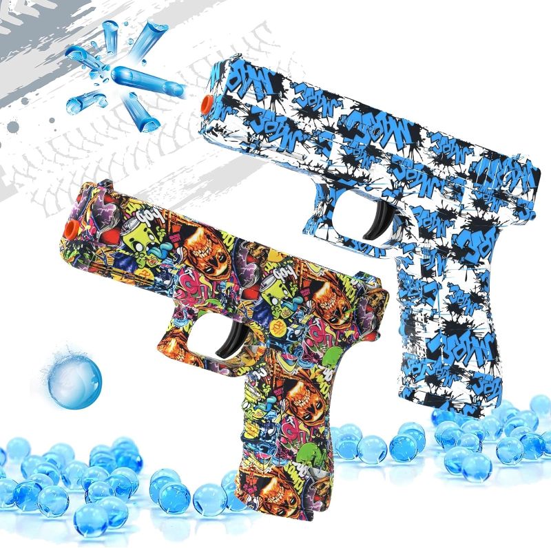 Photo 1 of Gel Water Blaster 2 Pack, Small Manual Gel Splatter Blaster Outdoor Team Shooting Game Activities Christmas Birthday Gift for Ages 14+, Blue and Mix