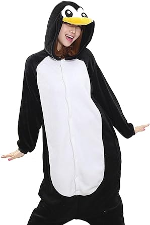 Photo 1 of Adrinfly Unisex Penguin Onesies Adult One Piece Animal Pajamas Cosplay Costume Medium Penguin