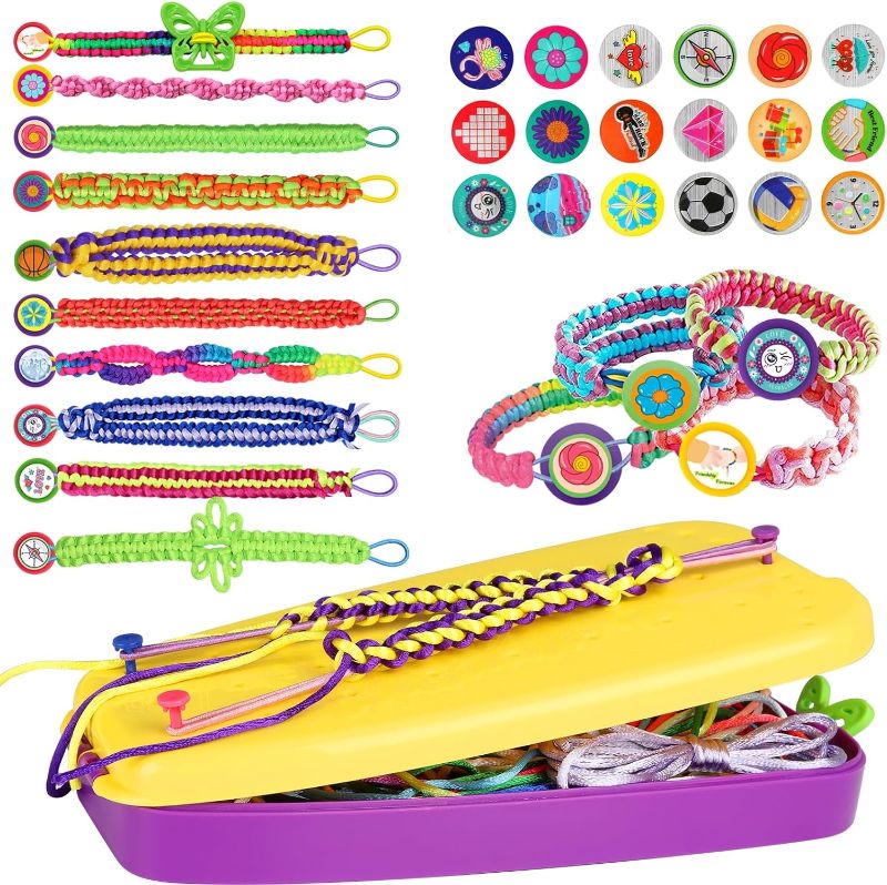 Photo 1 of Friendship Bracelet Making Kit Toys, Ages 7 8 9 10 11 12 Year Old Girls Gifts Ideas, Birthday Present for Teen Girl, Arts and Crafts String Maker Tool,...