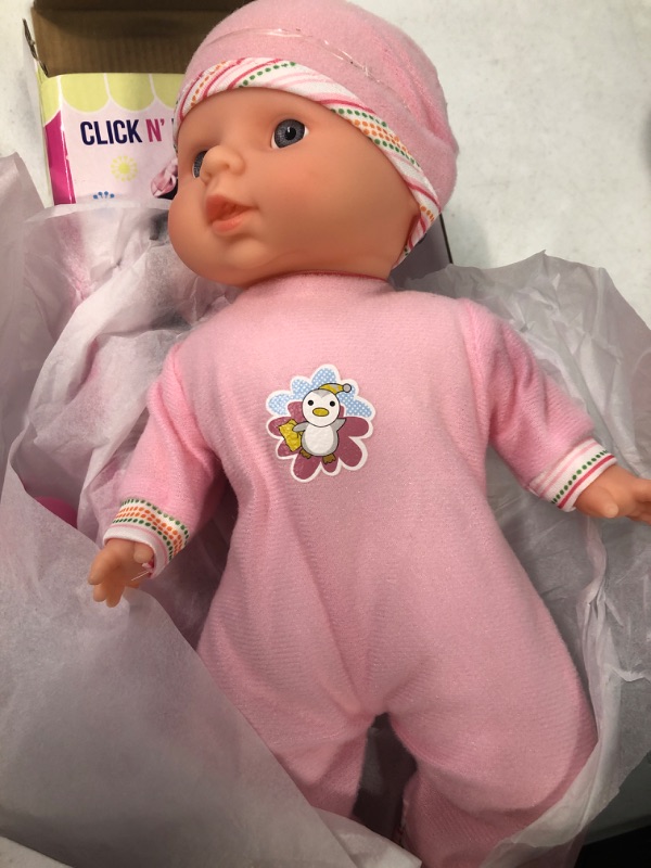 Photo 1 of Click N' Play Realistic Baby Girl Doll with Removable Pink Outfit and Hat with Pacifier, 12 Inch Fake Baby Dolls for 2+ Year Old Girls and Boys, Toys