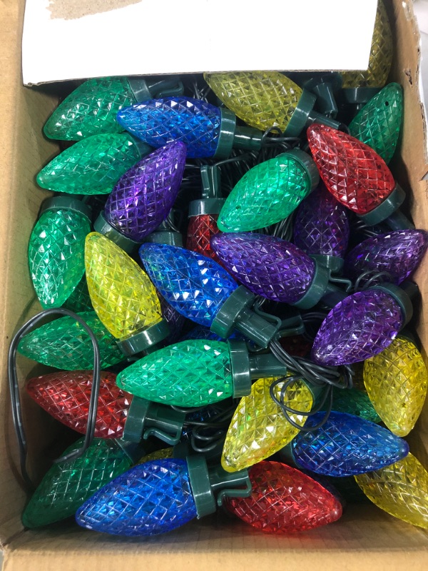Photo 1 of 100 LED C9 Christmas Lights 66ft Green Wire LED Strawberry String Lights Outdoor Indoor C9 Bulbs Xmas Decorative Light Strand for Garden Yard Party Home Wreath Garland Christmas Tree (Multicolor) RGB (Red, Green, Blue)
