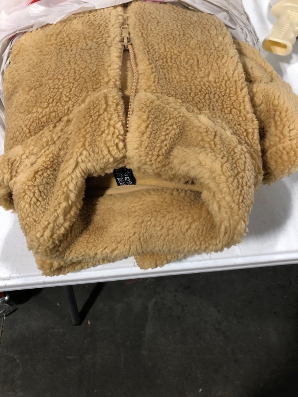 Photo 1 of MAGCOMSEN Women's Sherpa Jacket Zip Up Fleece Jacket 2023 Trendy Winter Coats Fuzzy Teddy Outfits Casual Fall Jackets XX-Large Yellow