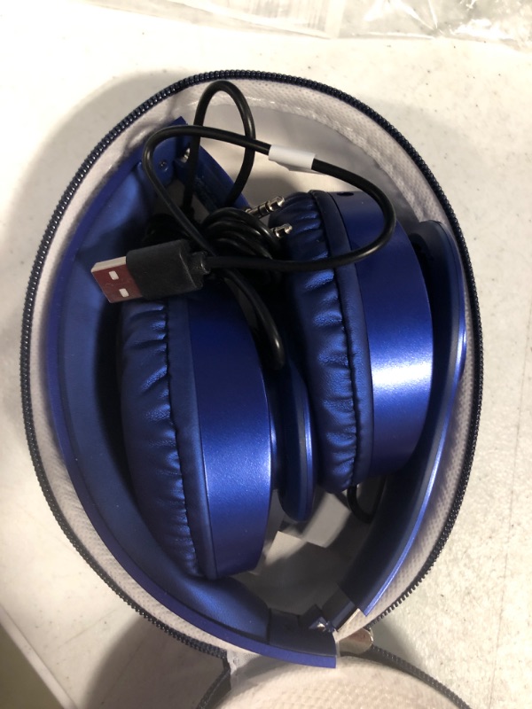 Photo 3 of Bluetooth Headphones Wireless,TUINYO Over Ear Stereo Wireless Headset 40H Playtime with deep bass, Soft Memory-Protein Earmuffs, Built-in Mic Wired Mode PC/Cell Phones/TV-Dark Blue