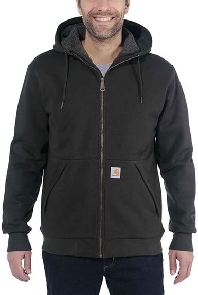 Photo 1 of Carhartt Men's Rain Defender® Relaxed Fit Midweight Sherpa-Lined Full-Zip Sweatshirt X-Large Peat