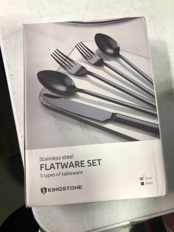 Photo 2 of 30 Pieces Silverware Set, KINGSTONE Flatware Cutlery Set for 6, 18/10 Stainless Steel Silverware Utensils Minimalist Design Dishwasher Safe Silver 30 pieces for 6