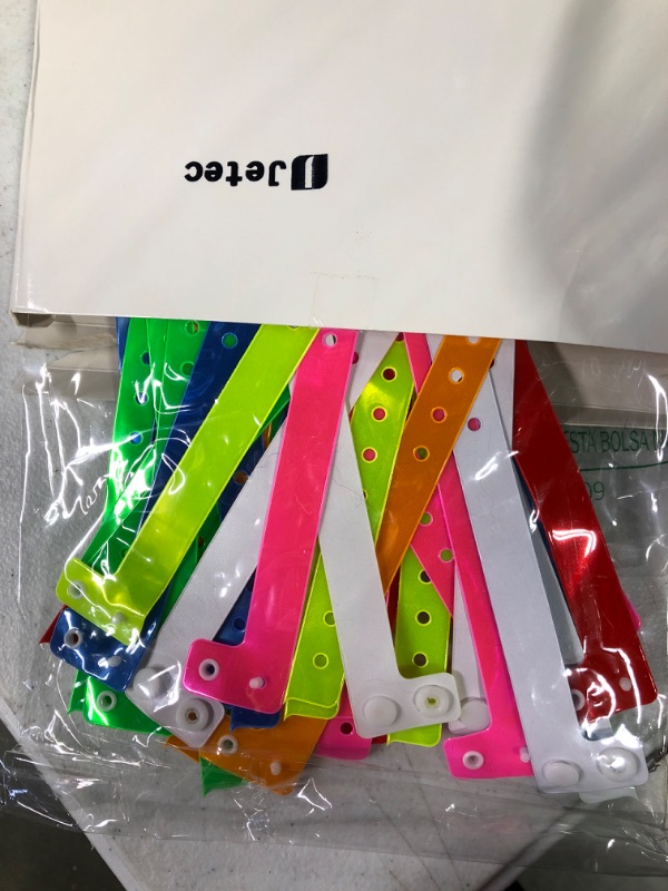 Photo 3 of 48 Pieces Vinyl Wristband Plastic Event Wristband Colored Wristband for Events Concerts Carnivals Nightclubs, Multi-Color (Classic Style)