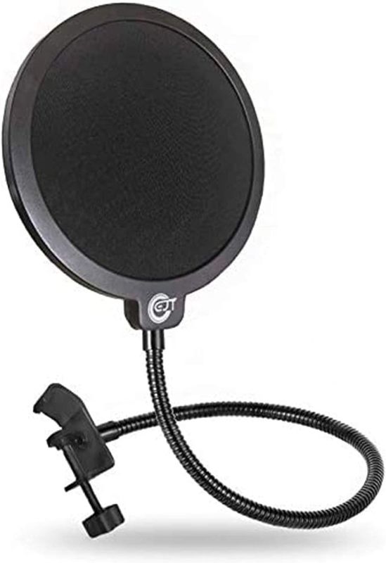 Photo 1 of EJT Upgraded Microphone Pop Filter Mask Shield for Blue Yeti and Other Mic, 6 Inch Dual Layered Pop Wind Screen with Enhanced Flexible 360° Gooseneck Clip...
