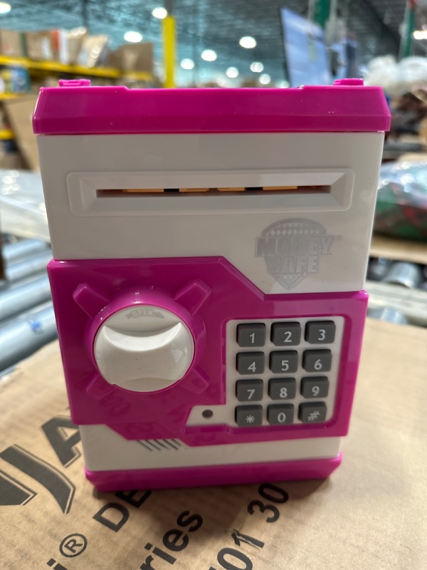 Photo 2 of Elemusi ATM Piggy Bank Electronic Password Cash Coin Bank,Money Saving Box for Kids,Boys Girls Best Gift (Pink)