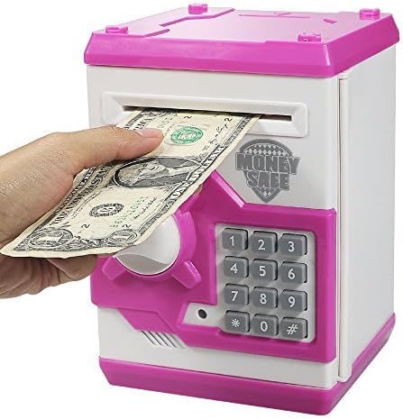 Photo 1 of Elemusi ATM Piggy Bank Electronic Password Cash Coin Bank,Money Saving Box for Kids,Boys Girls Best Gift (Pink)