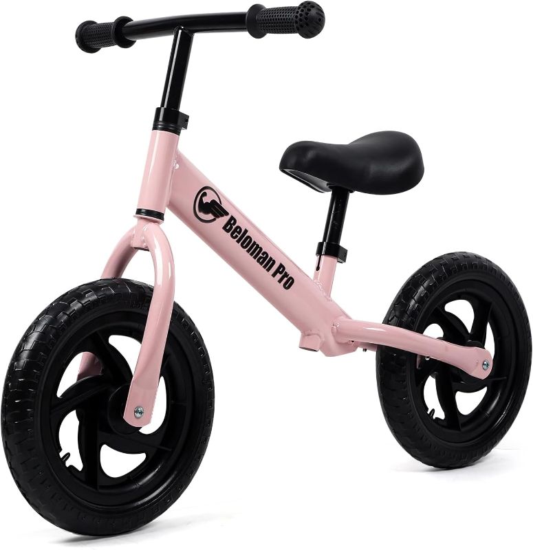 Photo 1 of Beloman Kids Balance Bike 2 Year Old, Toddler Bike for 2-5 Years Boys and Girls, Early Learning Interactive Push No Pedals Balance Bikes for Kids with Adjustable Handlebar and Seat