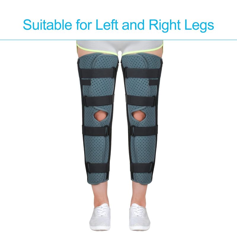 Photo 1 of REAQER knee Immobilizer Brace For Women and Men Leg Braces Orthopedic for Pain,Knee Fractures,Instability, ACL,MCL,MeniscusTear,Arthritis,Displacement & Post Surgery Recovery (M)
