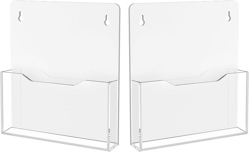 Photo 1 of Carmanon Acrylic Magnetic File Holder, Clear Mail Holder Wall Mount with Powerful Magnetism, Hanging Wall Magazine Organizer for Refrigerator, Whiteboard, Ofiice (2 Pack)