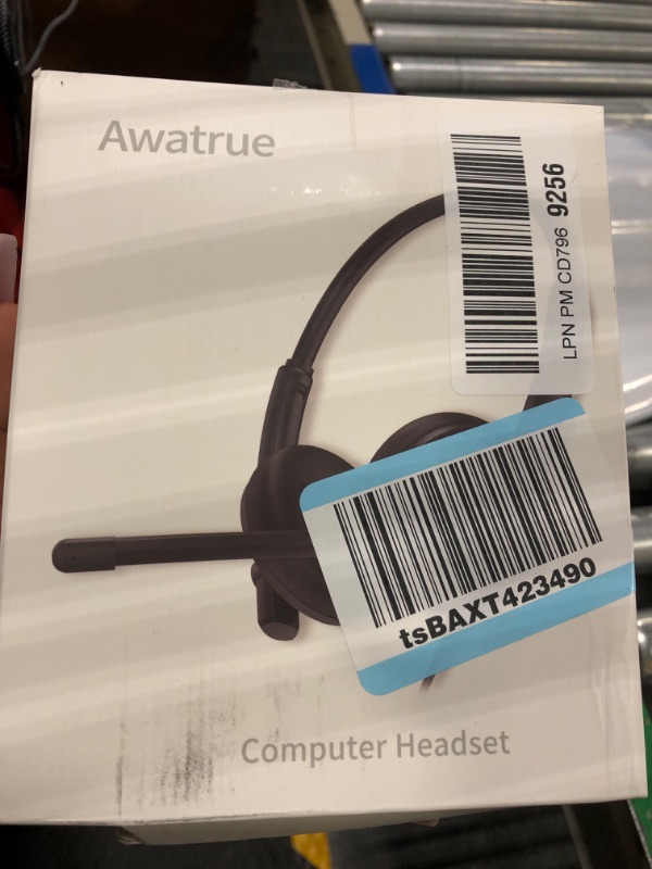 Photo 2 of awatrue Computer USB Headset with Microphone for PC - Headphones with Noise Cancelling Microphone On Ear Wired Headset Mic Mute for WFH Call Center Office Online Class Skype Zoom EH05(USB+3.5mm)