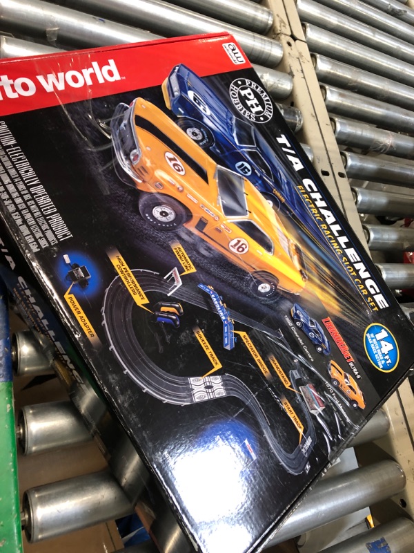 Photo 1 of Auto World/Premium Hobbies T/A Challenge Mustang VS Camaro HO Scale Slot Car Race Set CP7973