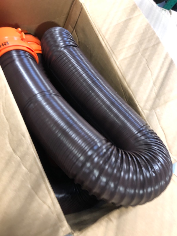 Photo 3 of Camco 20' (39742) RhinoFLEX 20-Foot RV Sewer Hose Kit, Swivel Transparent Elbow with 4-in-1 Dump Station Fitting-Storage Caps Included , Black , Brown 20ft Sewer Hose Kit Frustration-Free Packaging