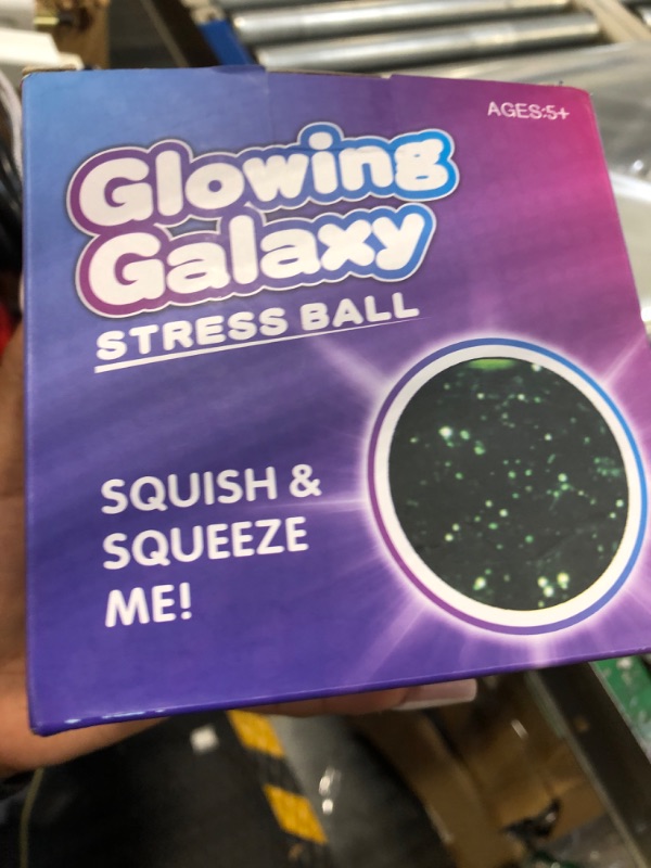 Photo 2 of Cool Builders Squishy Glow in The Dark Stress Ball - Anti Stress Sensory Ball and Concentration Toy (Galaxy)