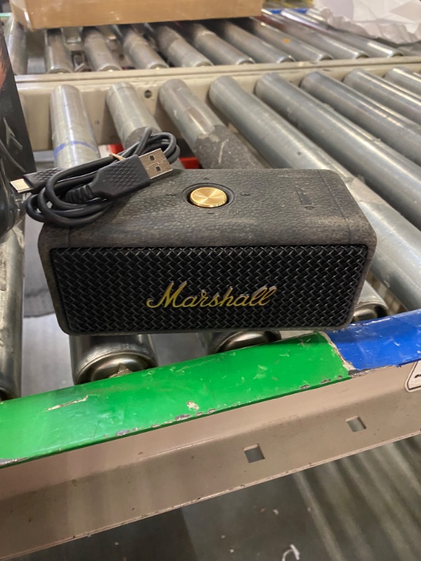 Photo 3 of Marshall Emberton II Portable Bluetooth Speaker - Black & Brass Black & Brass Speaker