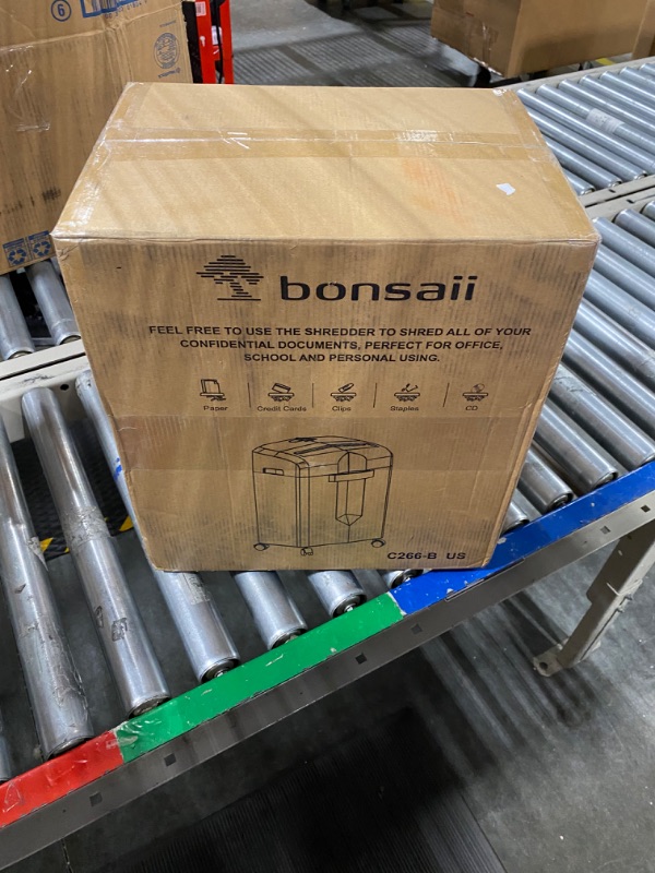 Photo 1 of Bonsaii 12-Sheet Micro Cut Shredders for Home Office, 60 Minute P-4 Security Level Paper Shredder for CD, Credit Card, Mails, Staple, Clip, with Jam-Proof System & 4.2 Gal Pullout Bin C266-B 1 2 Sheet-60Mins(New)