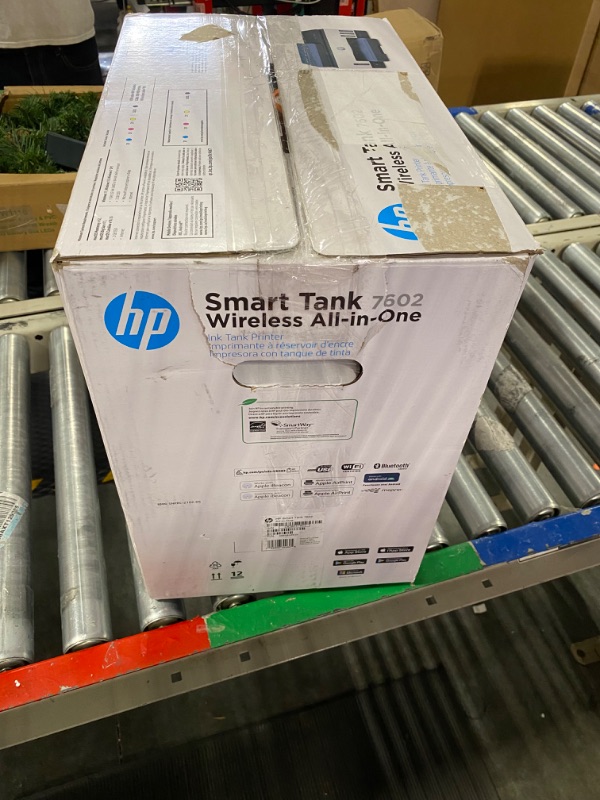 Photo 2 of HP Smart -Tank 7602 Wireless All-in-One Cartridge-free Ink Printer, up to 2 years of ink included, mobile print, scan, copy, fax, auto doc feeder, featuring an app-like magic touch panel (28B98A),Blue