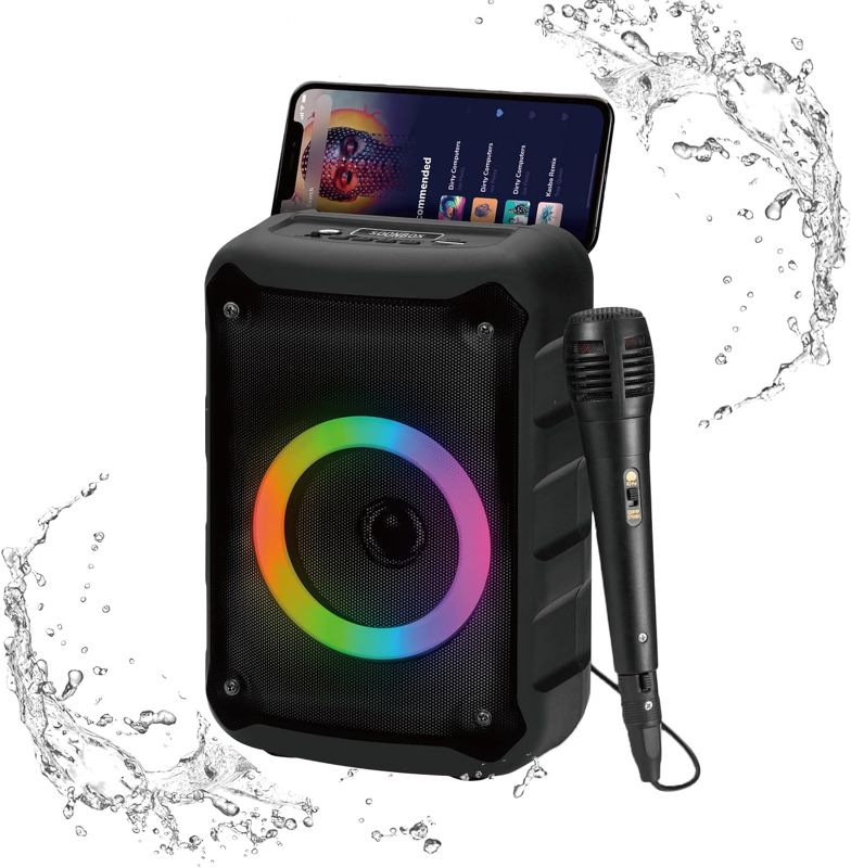 Photo 1 of CZRXLLGD Portable Bluetooth Speaker, RGB Multi-Colors Rhythm Lights, IPX5 Waterproof, 8 Hours Playback time, TWS Pairing, with HD Sound for Home, Party, Outdoor, Beach
 
