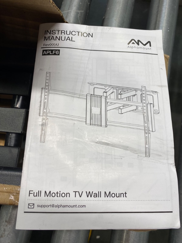 Photo 4 of AM alphamount Full Motion TV Wall Mount for Most 37-75 Inch TVs up to 100 lbs, Swivel TV Mount with Dual Articulating Arms, Wall Mount TV Bracket Max VESA 600x400mm, Fits 16? Wood Studs, APLF6

